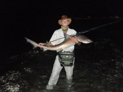 Jacques with a Black spot gully shark Jacques with a Black spot gully shark