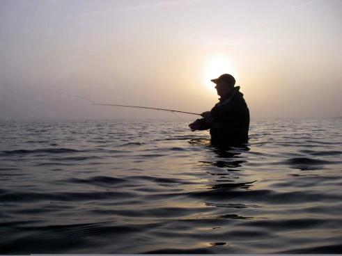 Right behind the angler Right behind the angler