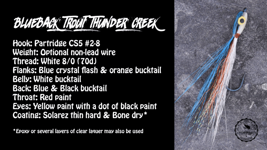 Blueback Trout Thunder Creek Minnow Fly Pattern