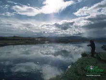 Computer screen wallpaper: Magic light over River Litlaá in Iceland.